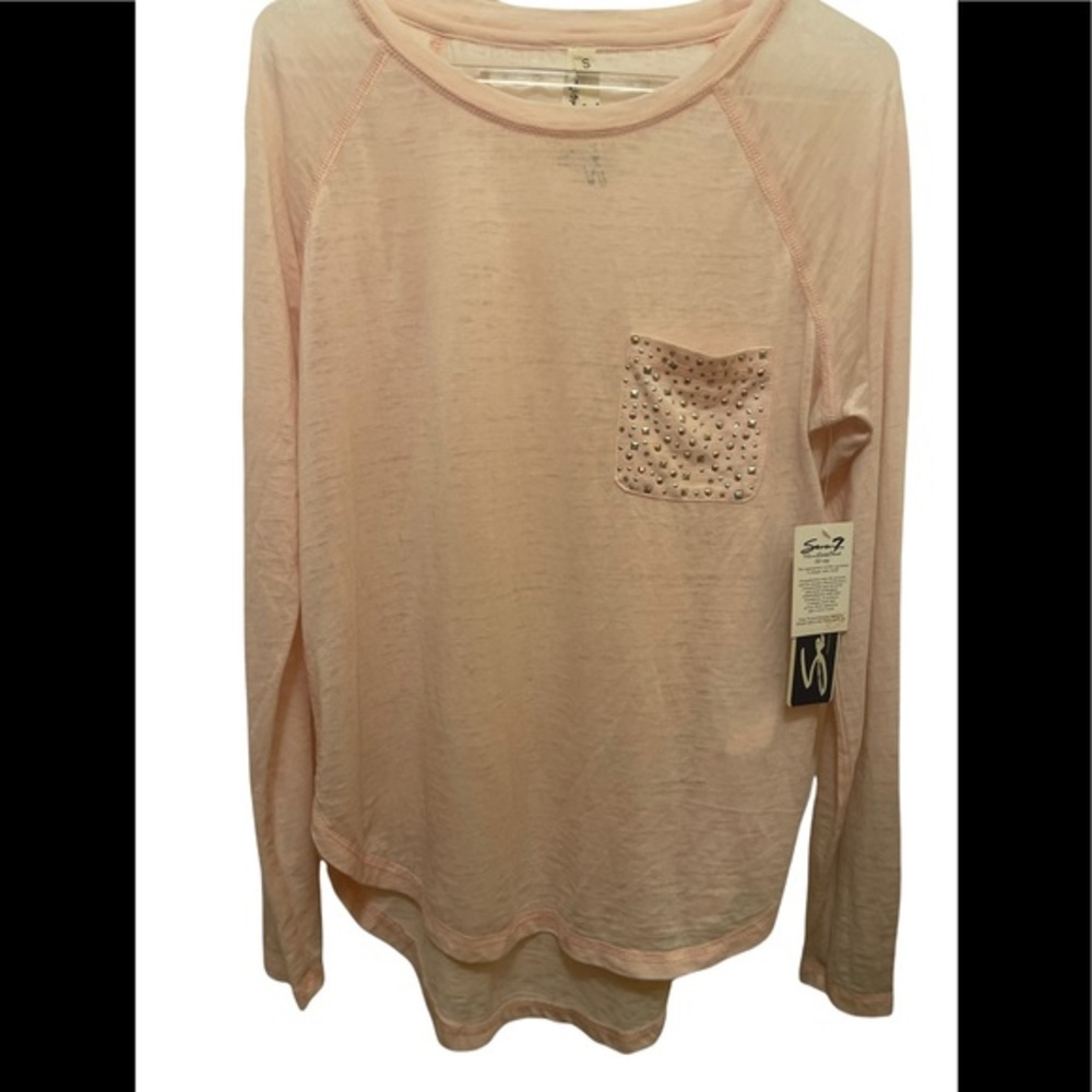 Seven 7 Long Sleeved Light Pink Top Size Small NWT